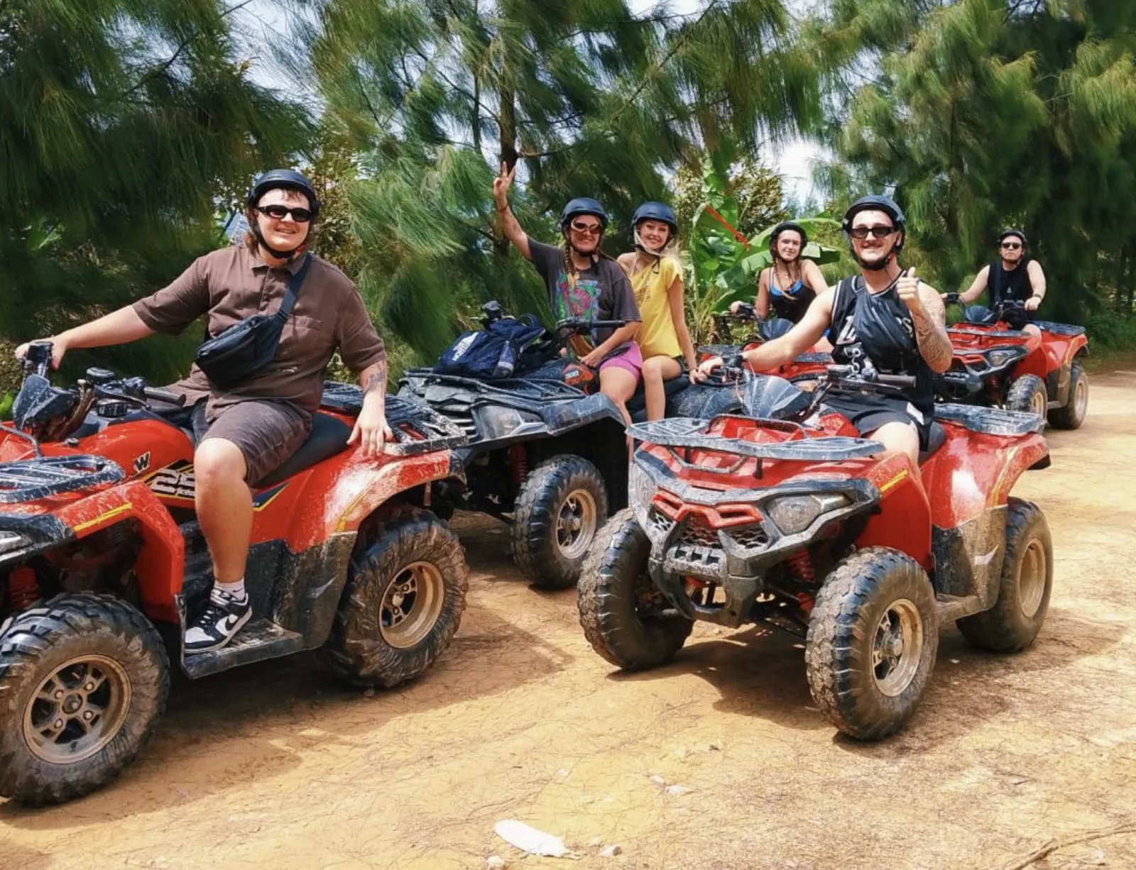 Panoramic viewpoint stop over Koh Samui's interior and coastline
